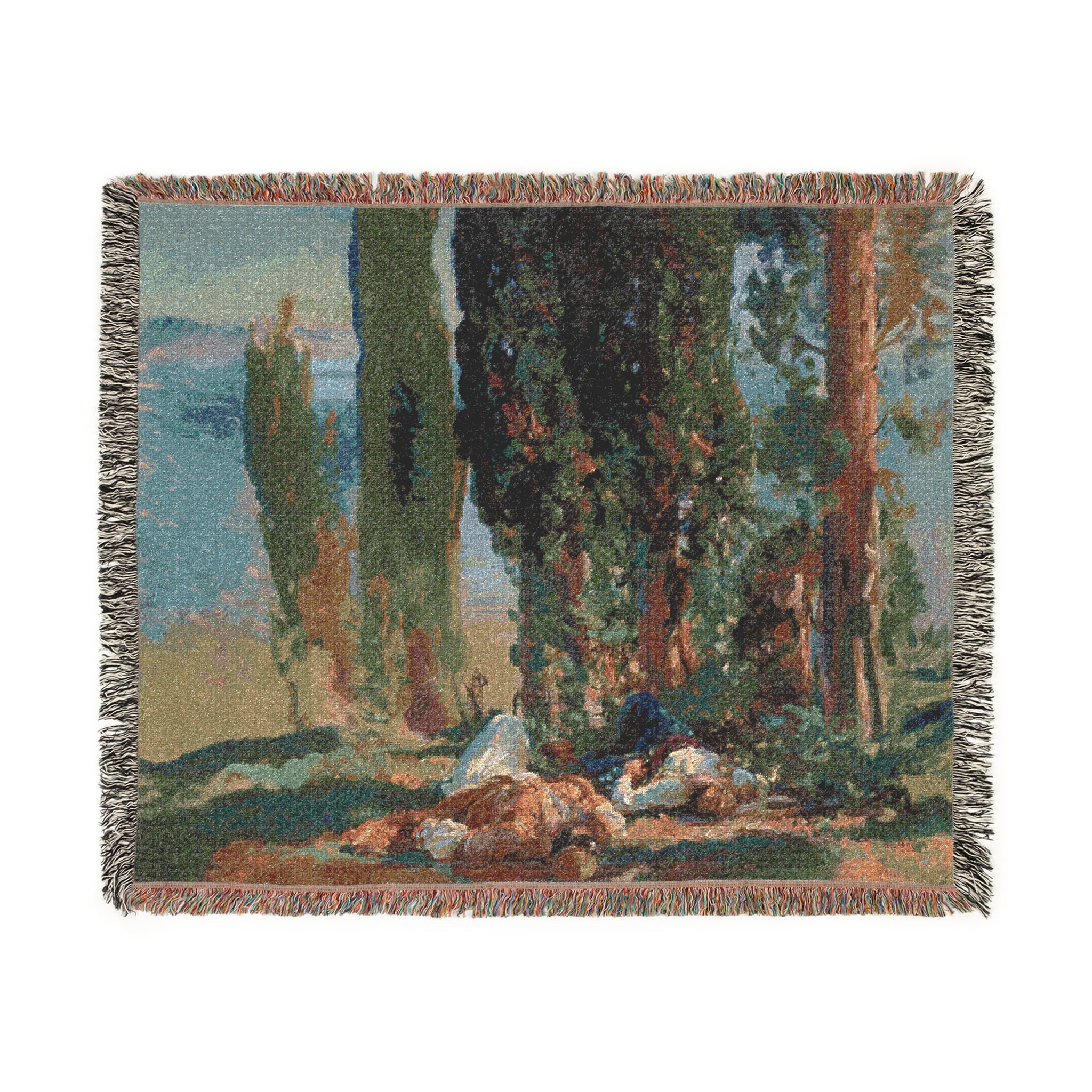 Under the Cypress Trees at Corfu John Singer Sargent Tapestry Blanket