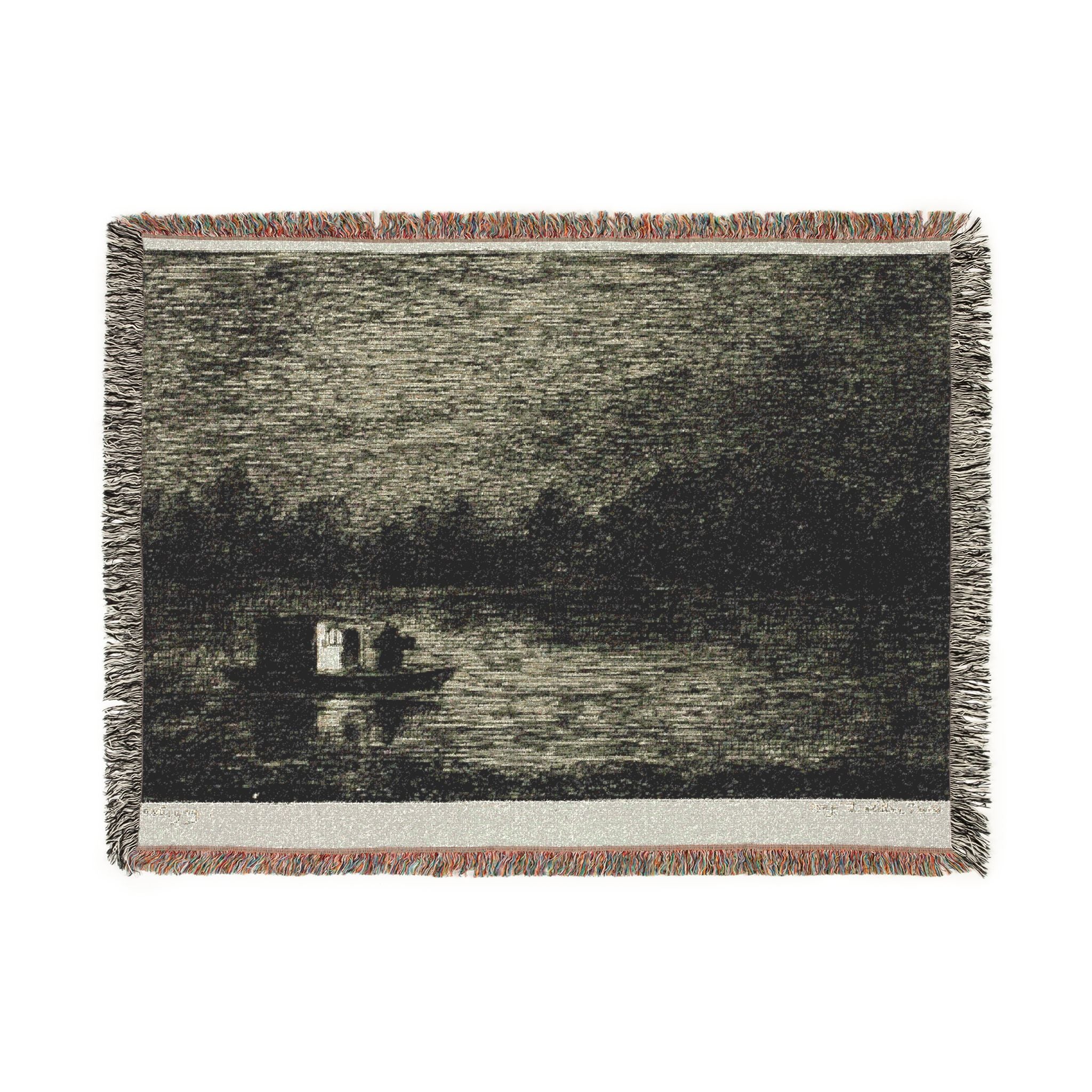 Charles François Daubigny - Night Voyage (The Fishing Net) | Woven Tapestry Blanket