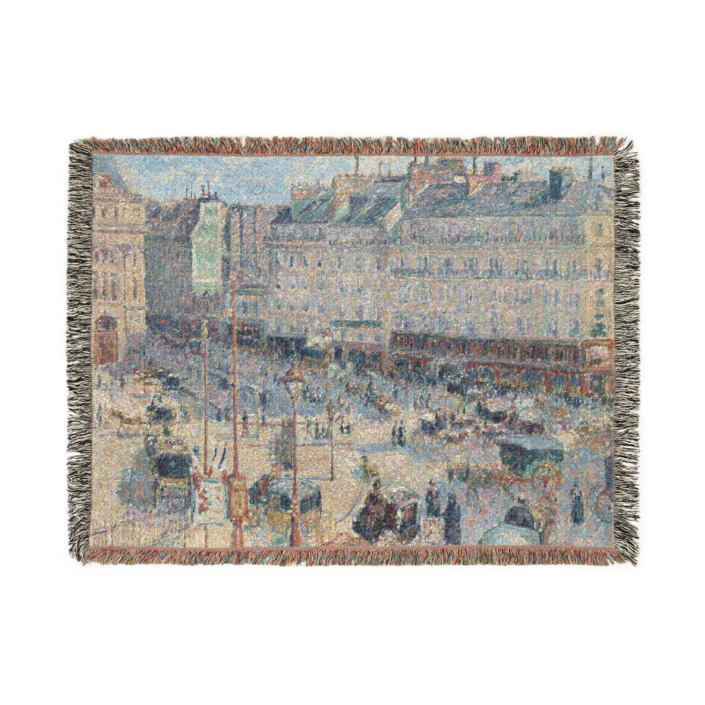Camille Pissarro - The Place du Havre, Paris | Woven Tapestry Blanket