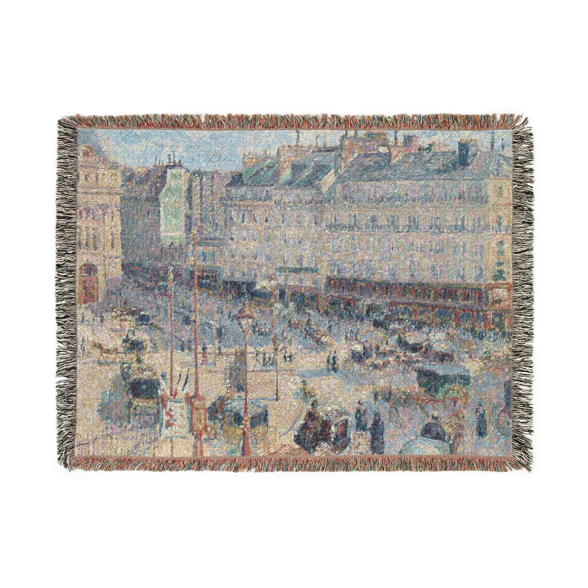 Camille Pissarro - The Place du Havre, Paris | Woven Tapestry Blanket