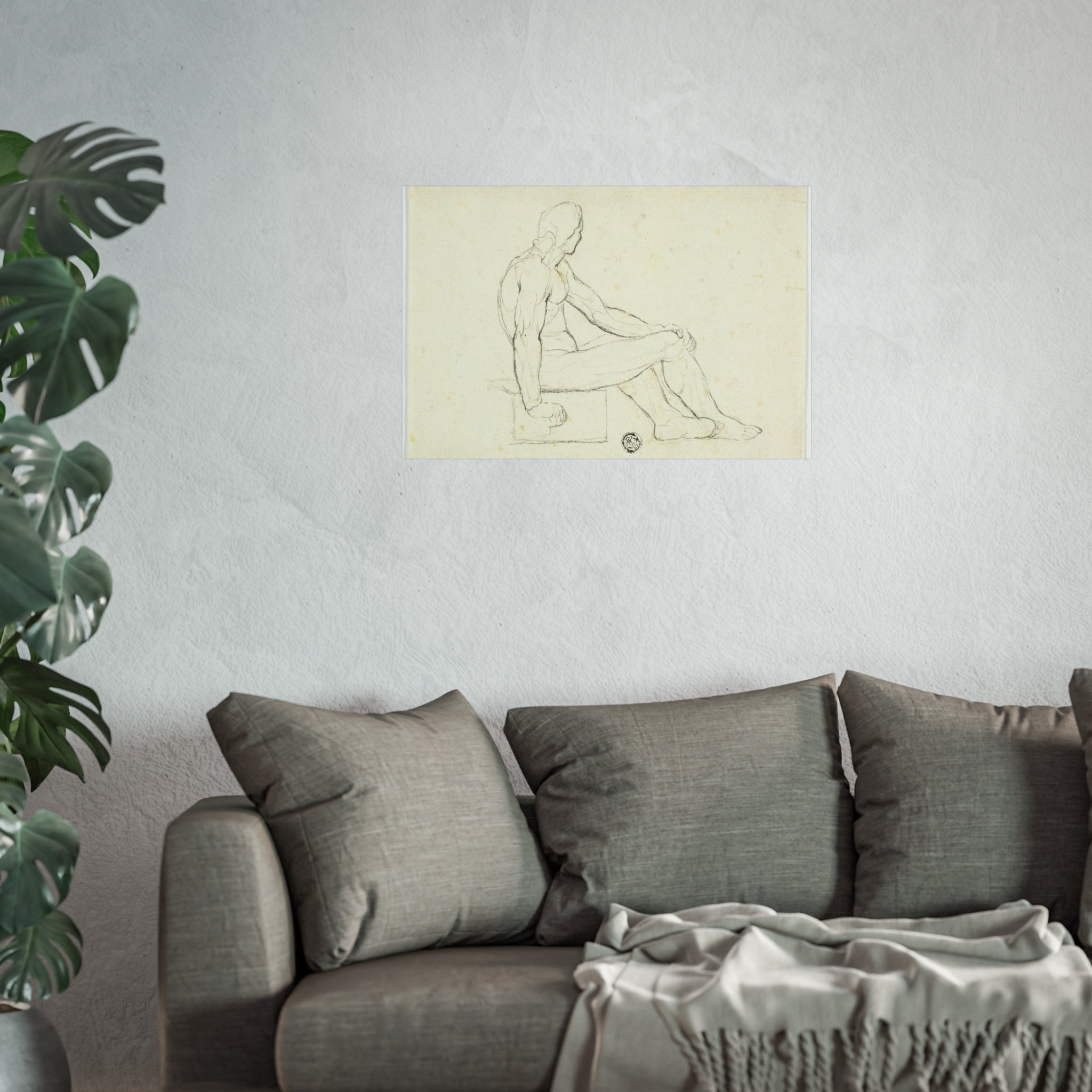 Style of Jacques Louis David - Seated Male Nude | Fine Art Poster