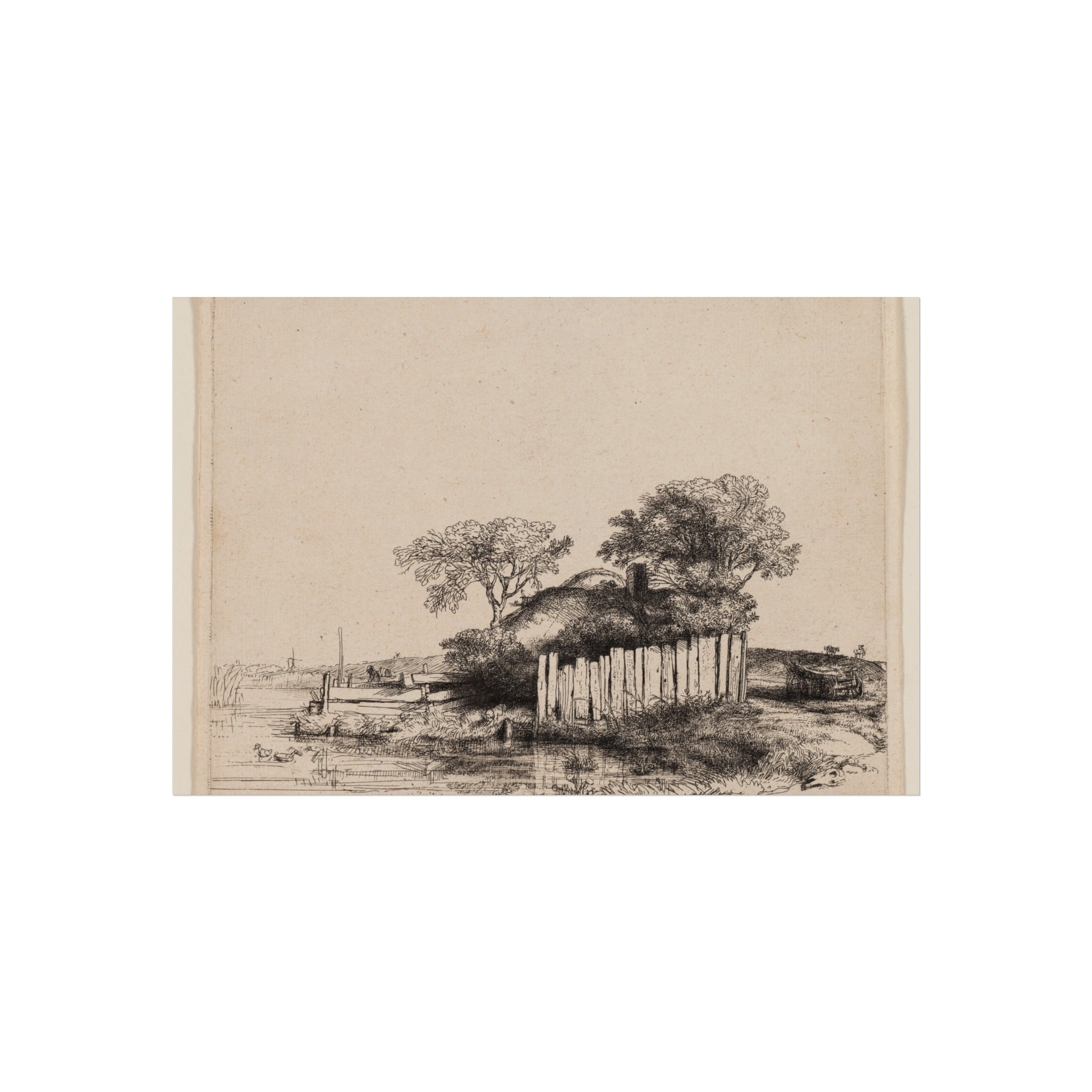 Rembrandt van Rijn - A Cottage with White Paling | Fine Art Poster