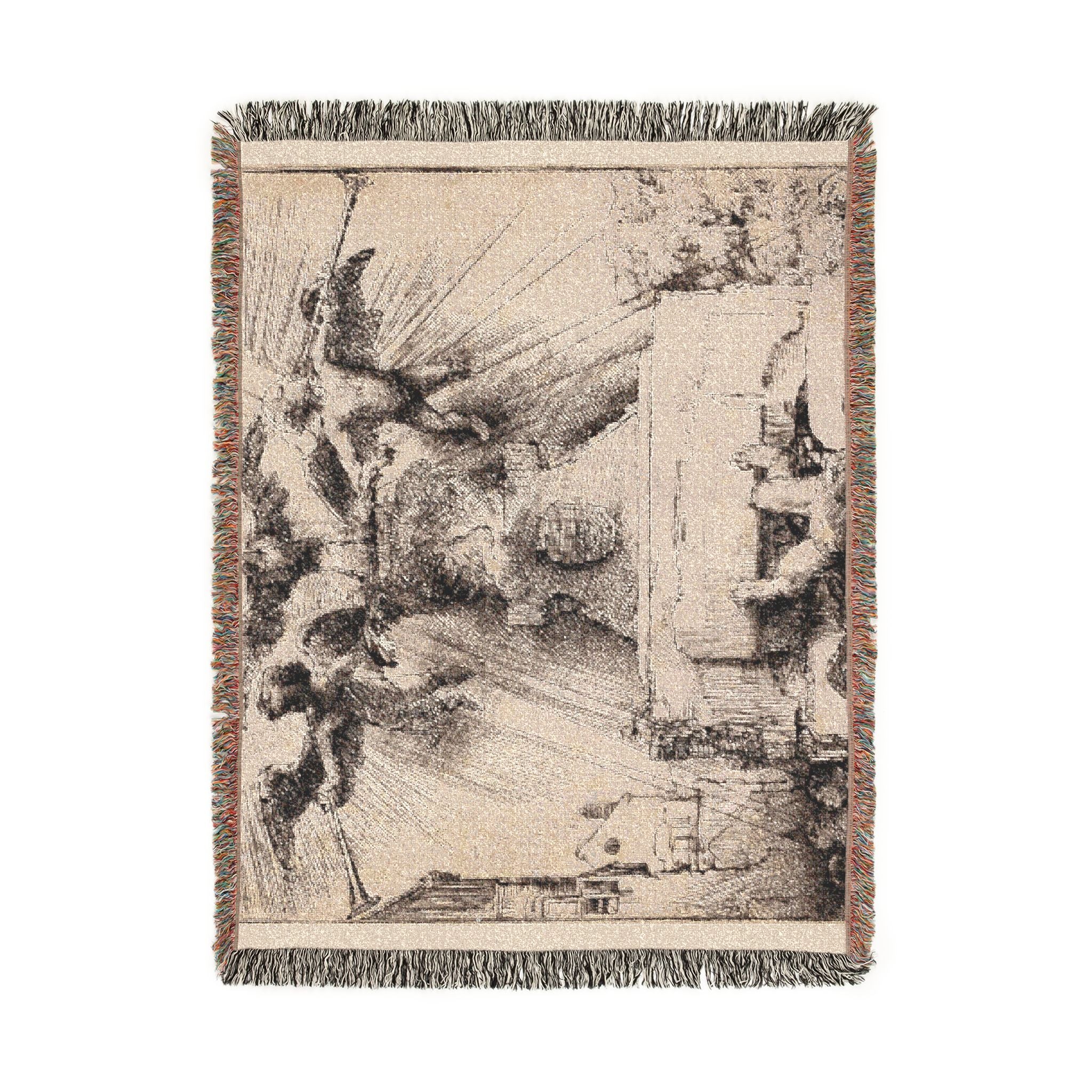 Rembrandt van Rijn - The Phoenix or The Statue Overthrown | Woven Tapestry Blanket