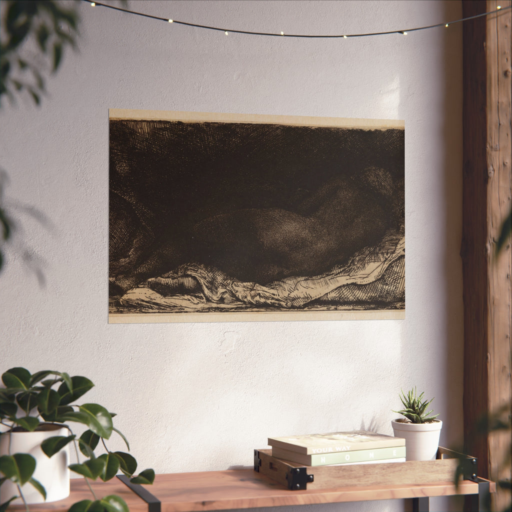 Rembrandt van Rijn - Reclining Female Nude | Fine Art Poster