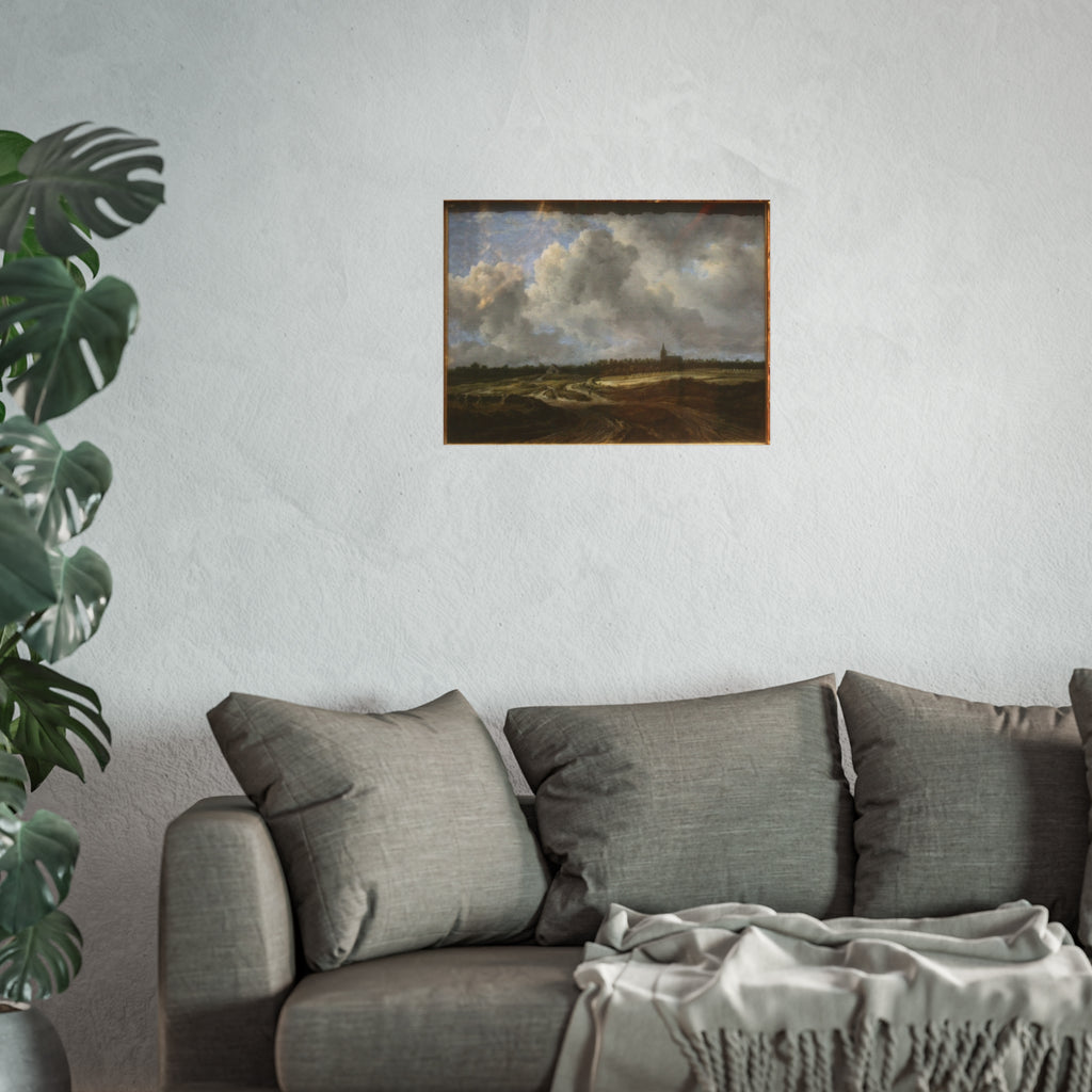 Dresden, Gemäldegalerie Alte Meister, Jacob van Ruisdael, ein Walddorf hinter Dünen | Fine Art Poster