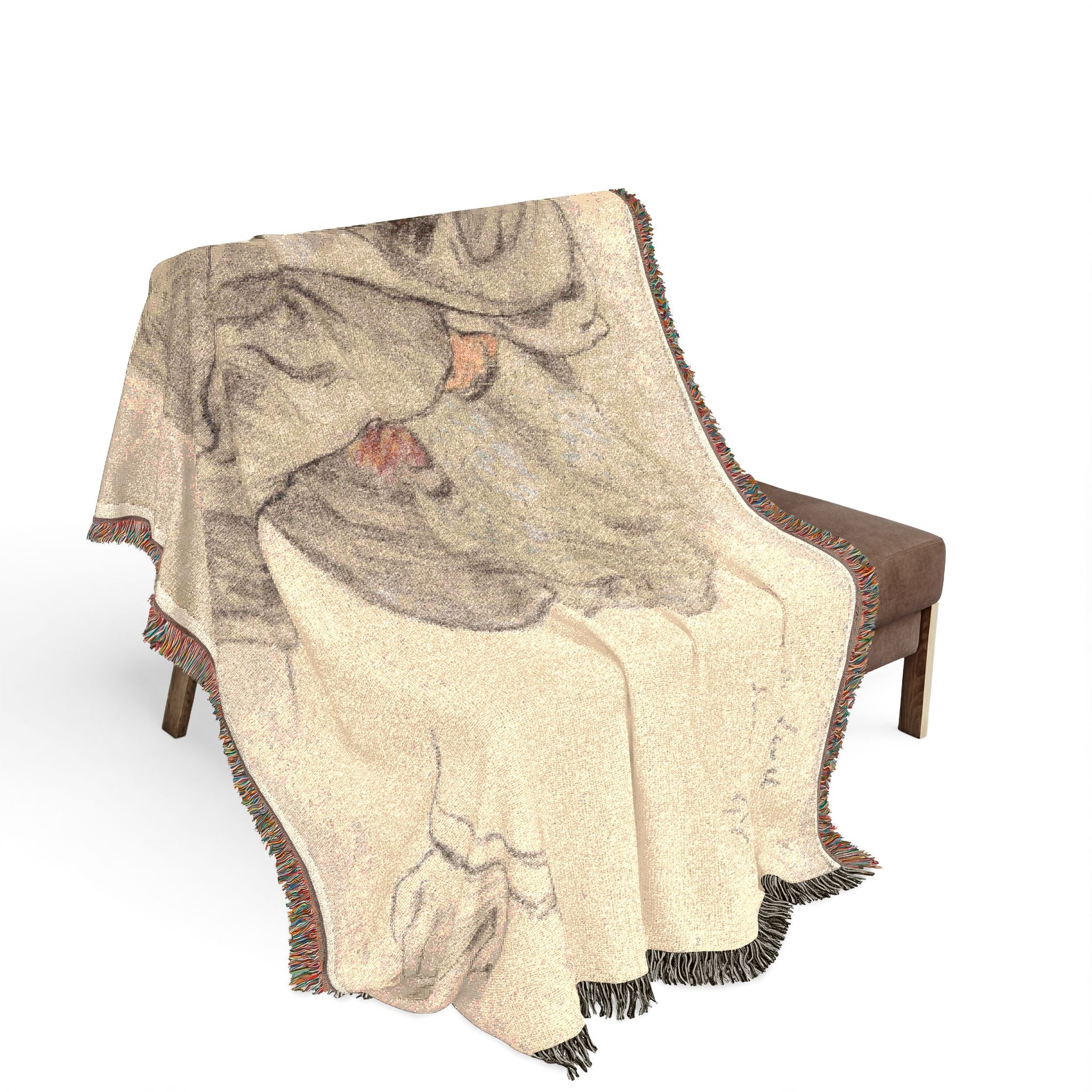 Seated Breton Woman Paul Gauguin Tapestry Blanket