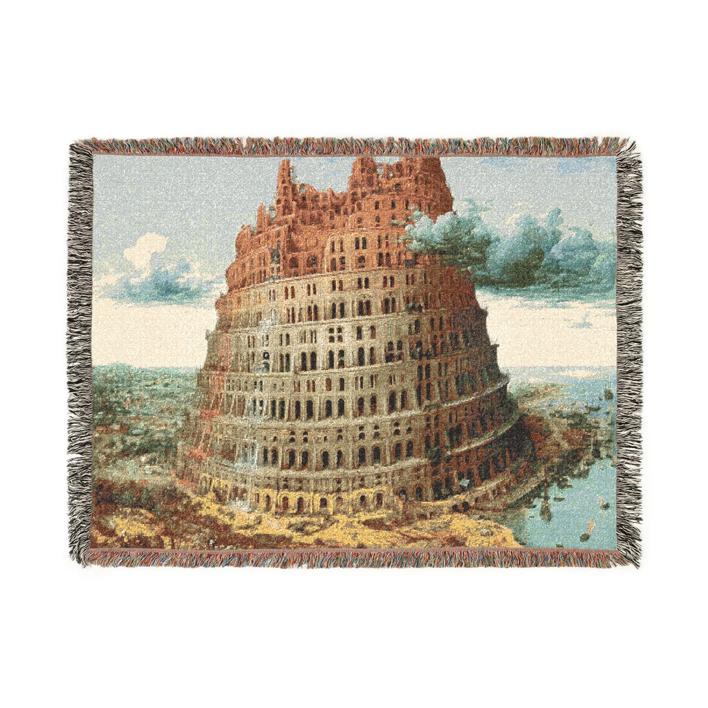 Pieter Bruegel the Elder - The Tower of Babel (Rotterdam) - Google Art Project - edited | Woven Tapestry Blanket
