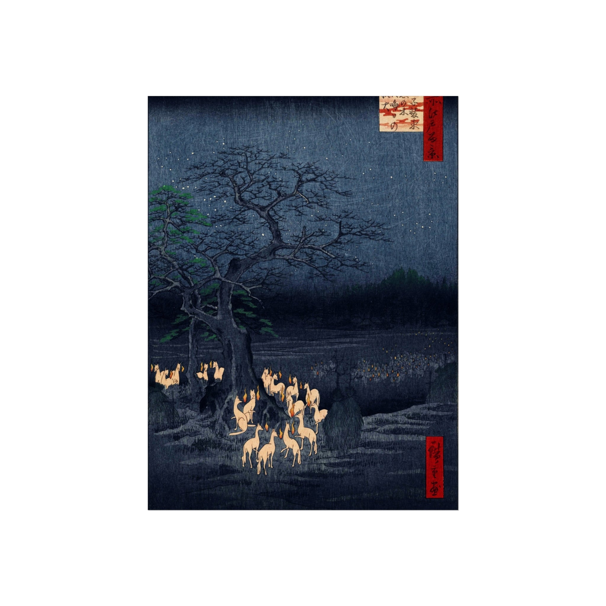 Utagawa Hiroshige - New Year's Eve Foxfires at Oji | Fine Art Poster