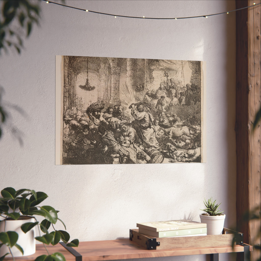 Rembrandt van Rijn - Christ Driving the Money Changers from the Temple | Fine Art Poster
