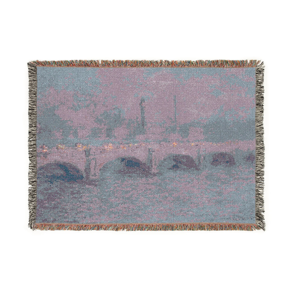 Claude Monet - Waterloo Bridge, Sunlight Effect | Woven Tapestry Blanket