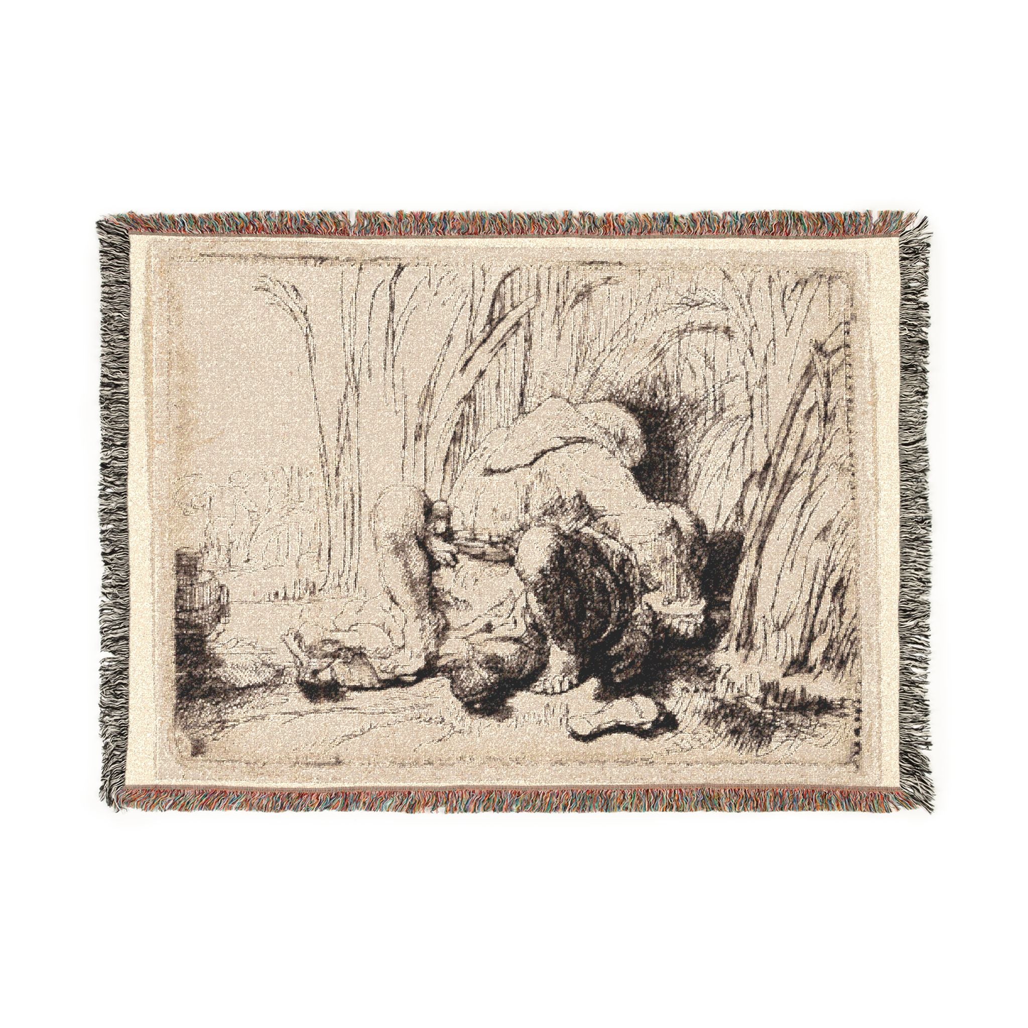 Rembrandt van Rijn - The Monk in the Cornfield | Woven Tapestry Blanket