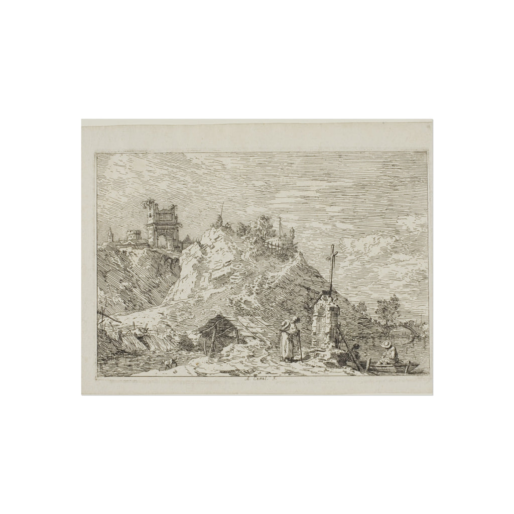 Canaletto - Landscape with the Pilgrim at Prayer, from Vedute | Fine Art Poster