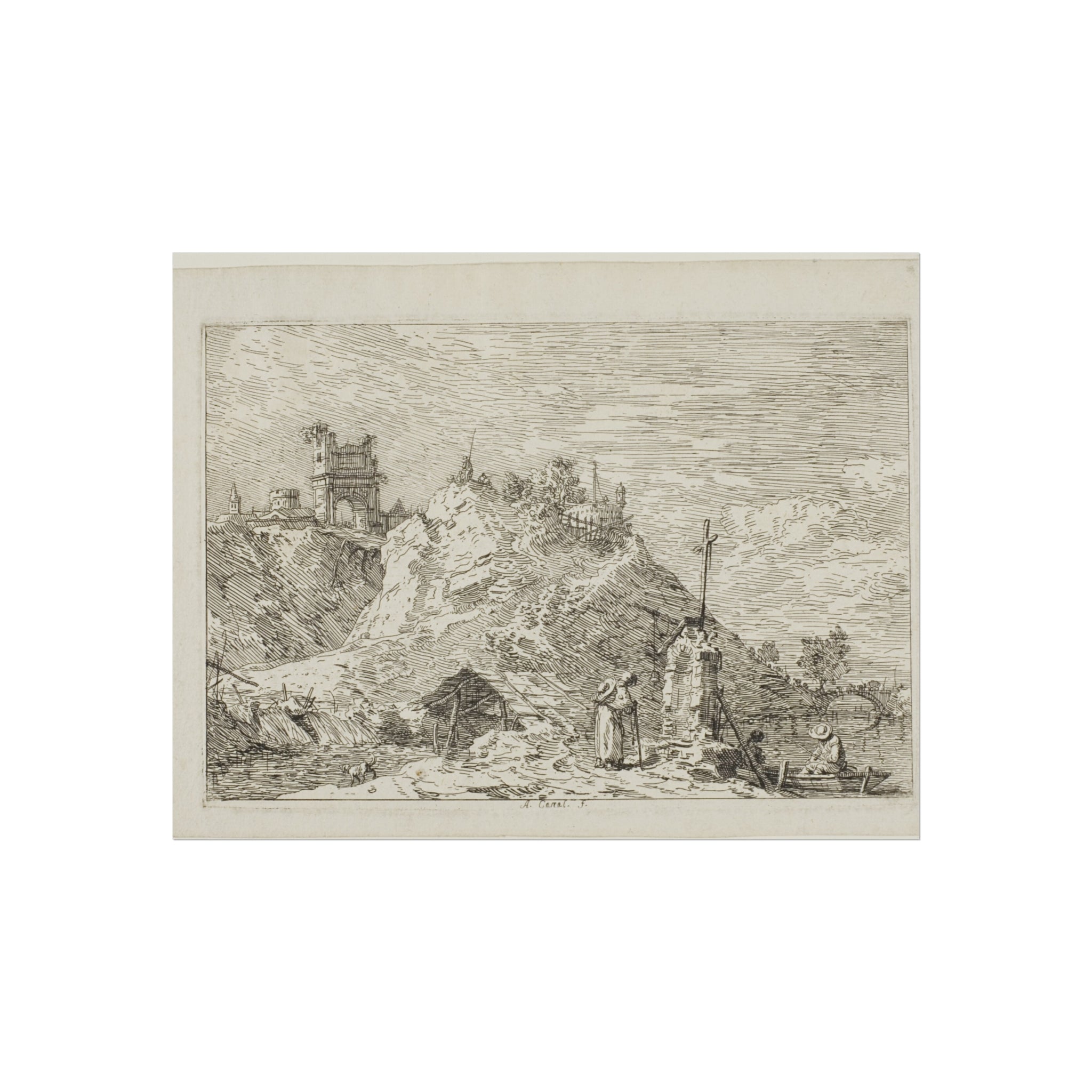 Canaletto - Landscape with the Pilgrim at Prayer, from Vedute | Fine Art Poster