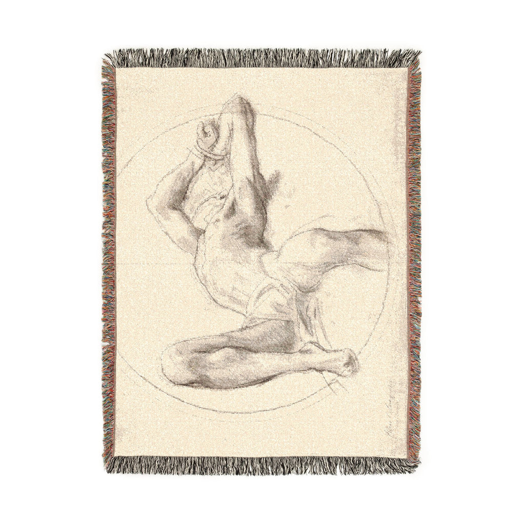 John Singer Sargent - Bound Man (recto); Sketch of Bound Man (verso) | Woven Tapestry Blanket