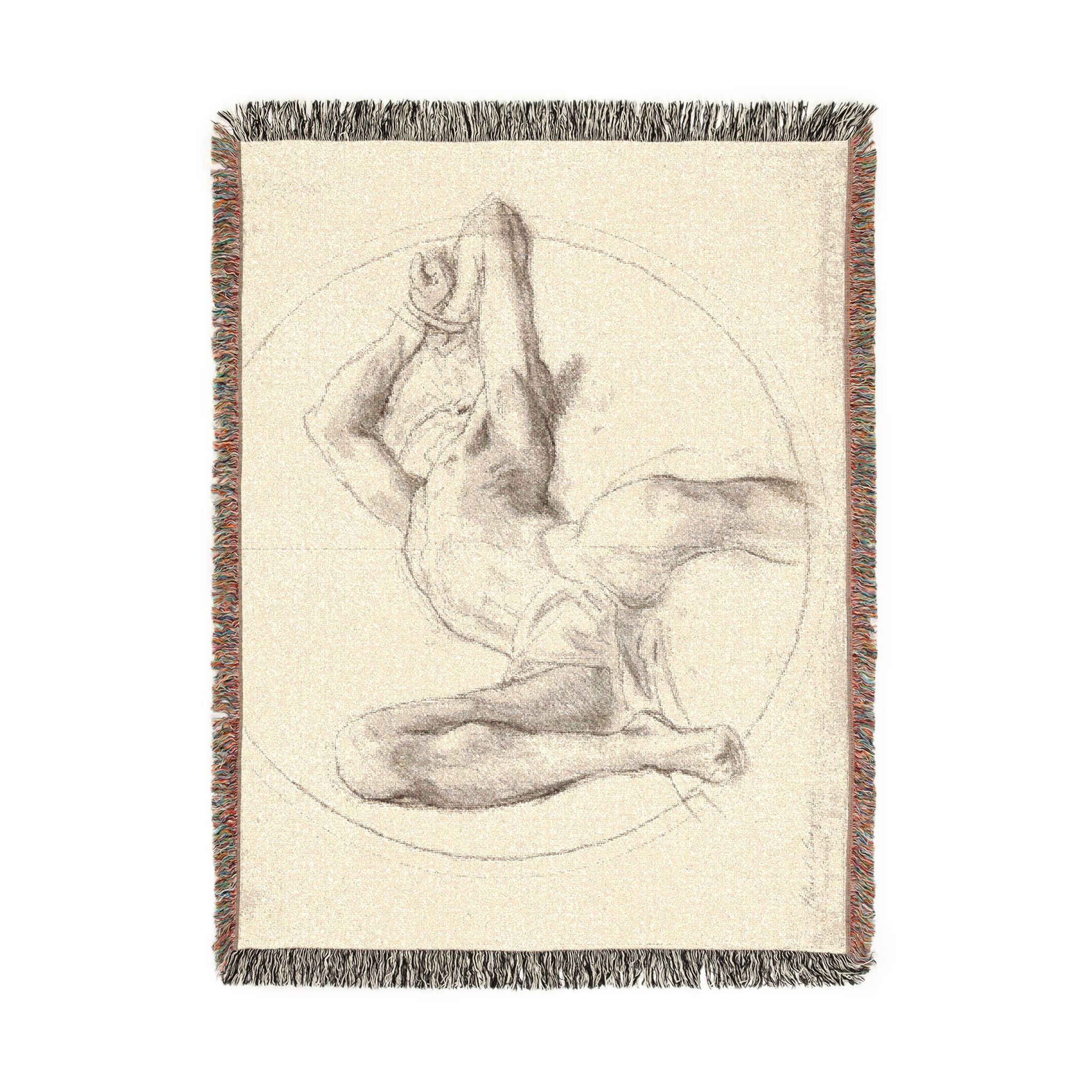John Singer Sargent - Bound Man (recto); Sketch of Bound Man (verso) | Woven Tapestry Blanket