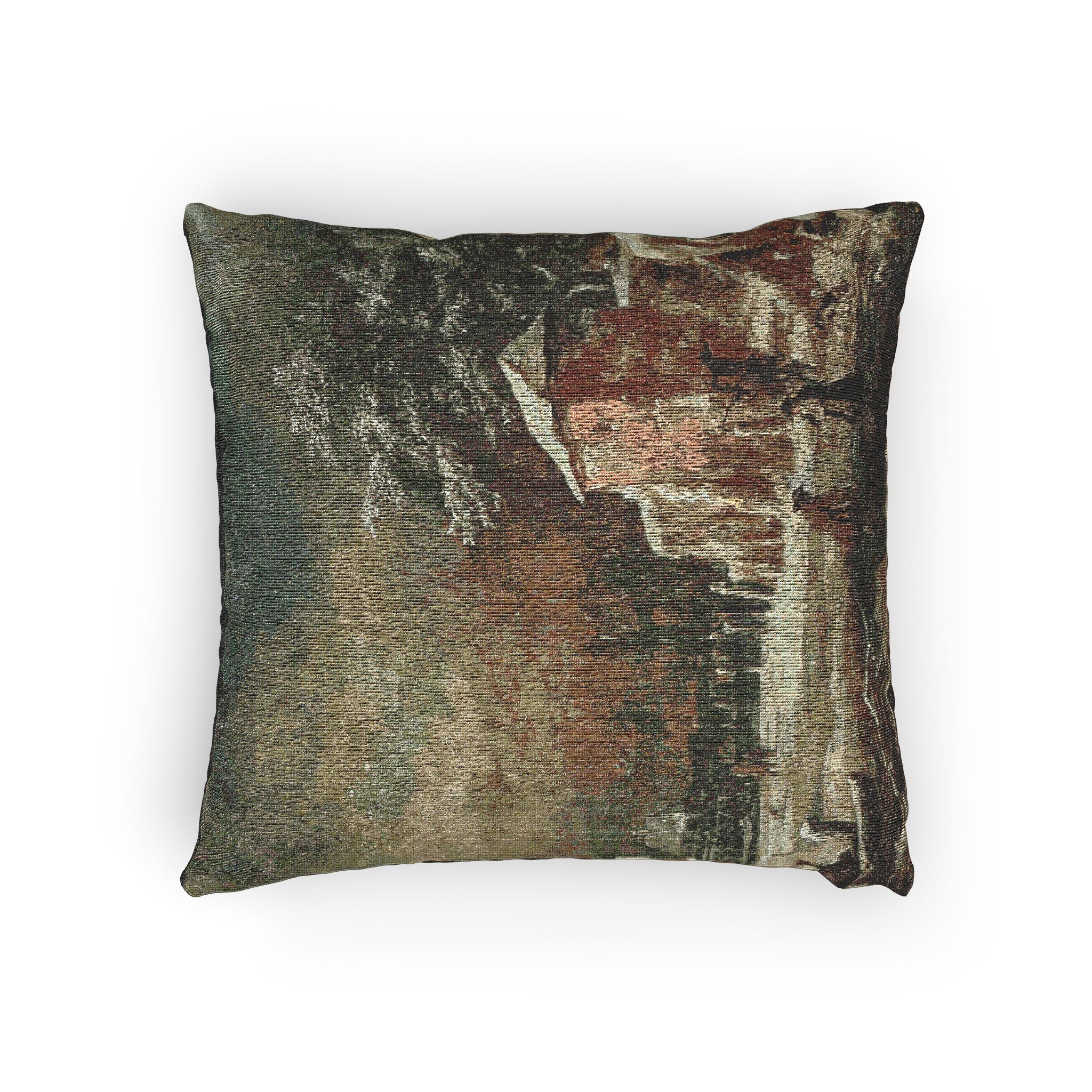 Hamburg, Kunsthalle, Jacob van Ruisdael, Winterlandschaft | Woven Pillow