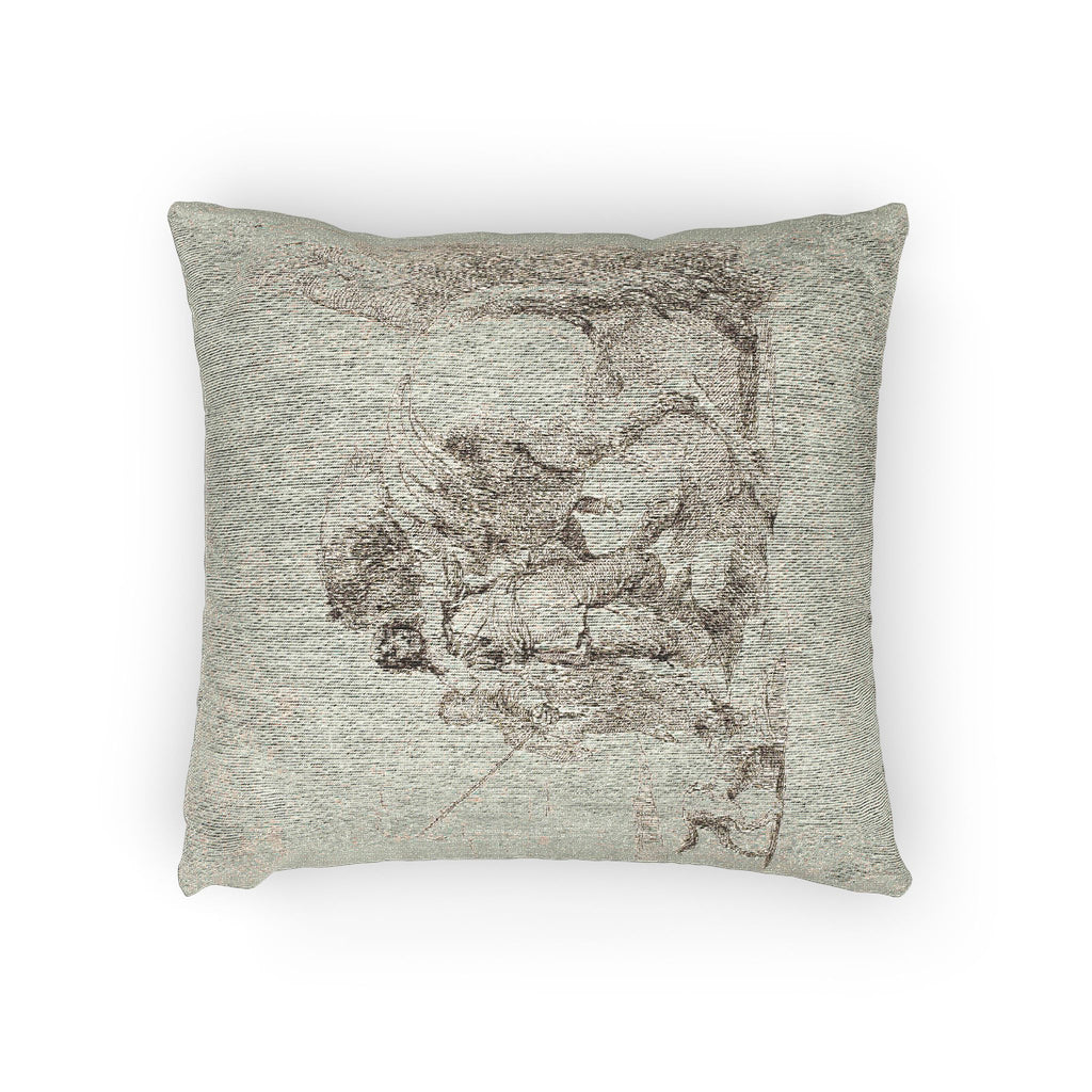 Giovanni Battista Tiepolo - The Rider Standing by His Horse, from Capricci | Woven Pillow
