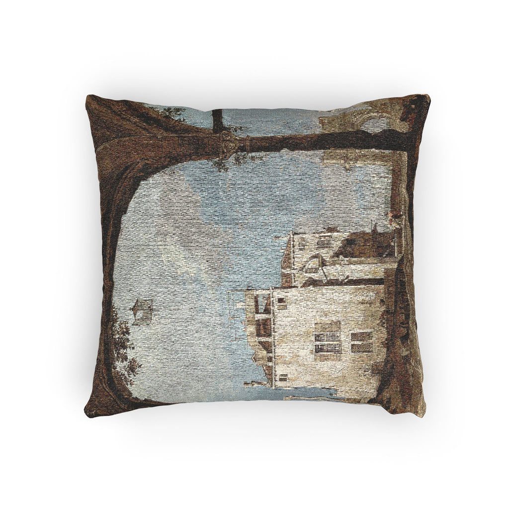Follower of Canaletto - Portico with a Lantern | Woven Pillow