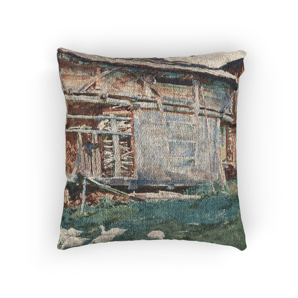 John Singer Sargent - Woodsheds, Tyrol | Woven Pillow