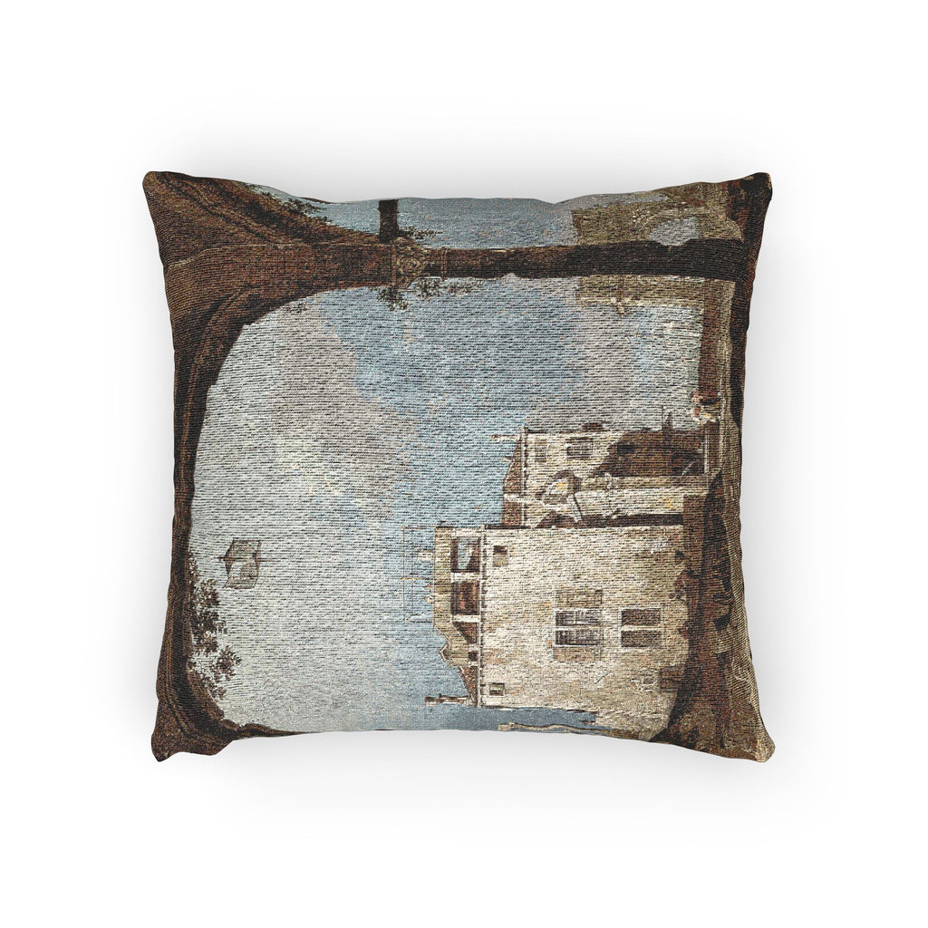 Follower of Canaletto - Portico with a Lantern | Woven Pillow