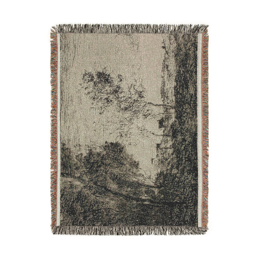 Jean Baptiste Camille Corot - In the Dunes Souvenir of the Woods of the Hague | Woven Tapestry Blanket