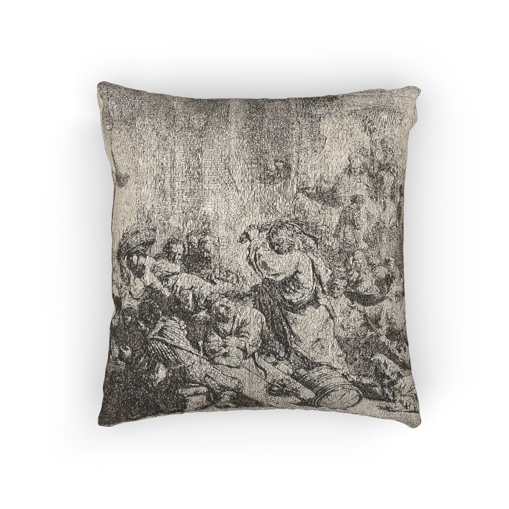 Rembrandt van Rijn - Christ Driving the Money Changers from the Temple | Woven Pillow