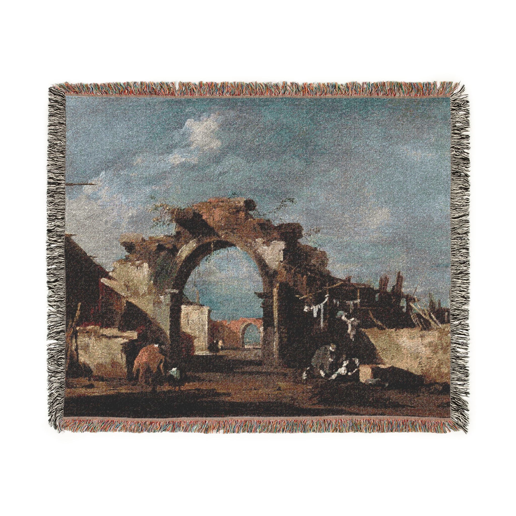Francesco Guardi - Ruined Archway | Woven Tapestry Blanket