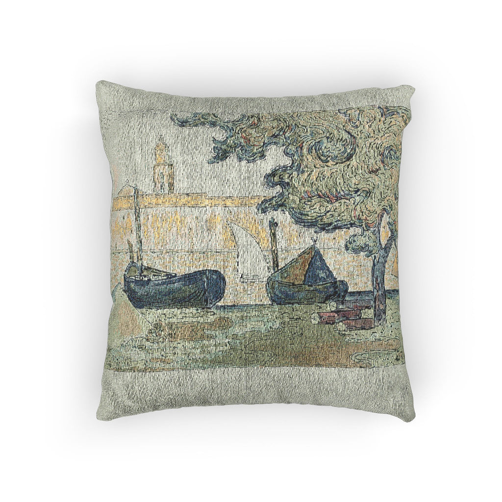 Paul Signac - The Port of St. Tropez II, from the seventh album of L'Estampe originale | Woven Pillow