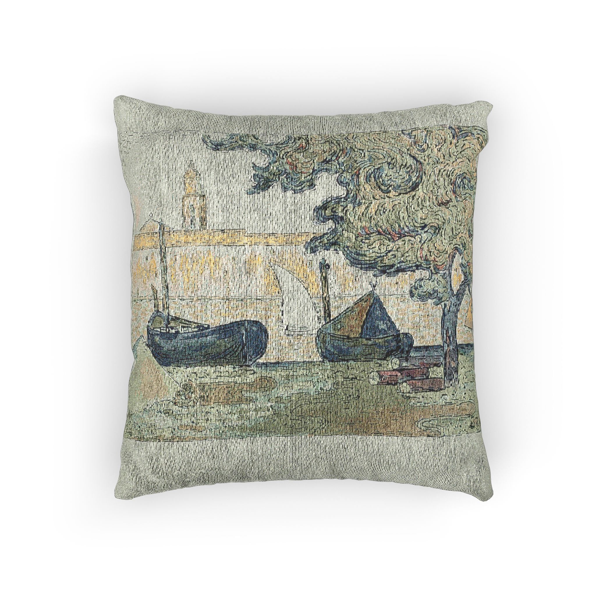 Paul Signac - The Port of St. Tropez II, from the seventh album of L'Estampe originale | Woven Pillow