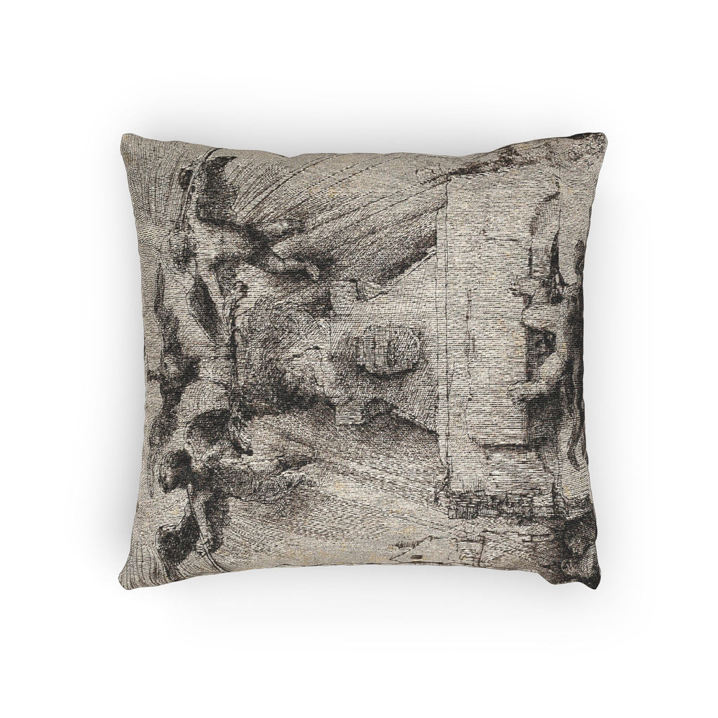 Rembrandt van Rijn - The Phoenix or The Statue Overthrown | Woven Pillow
