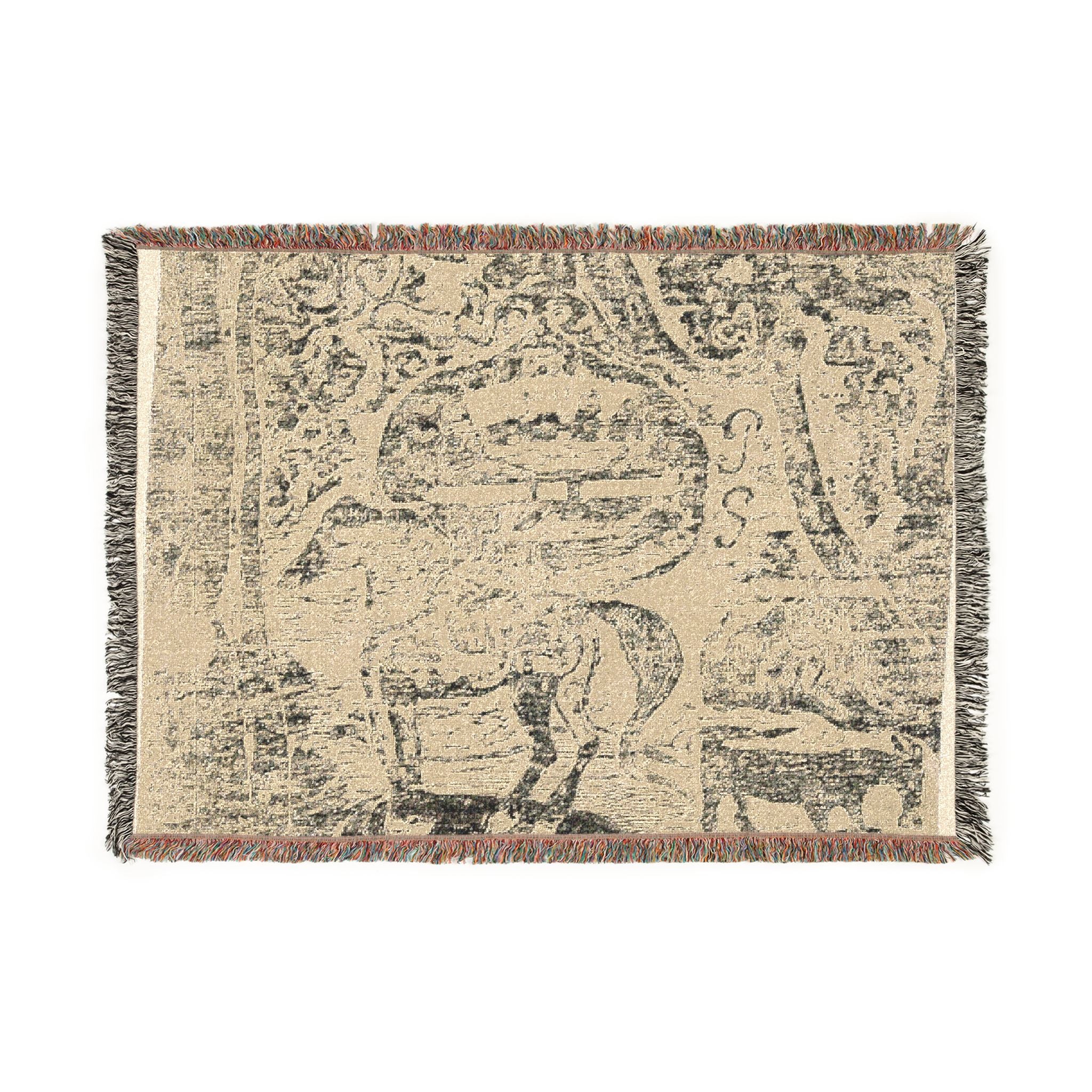 Paul Gauguin - Horse, with Other Animals and Ornaments | Woven Tapestry Blanket