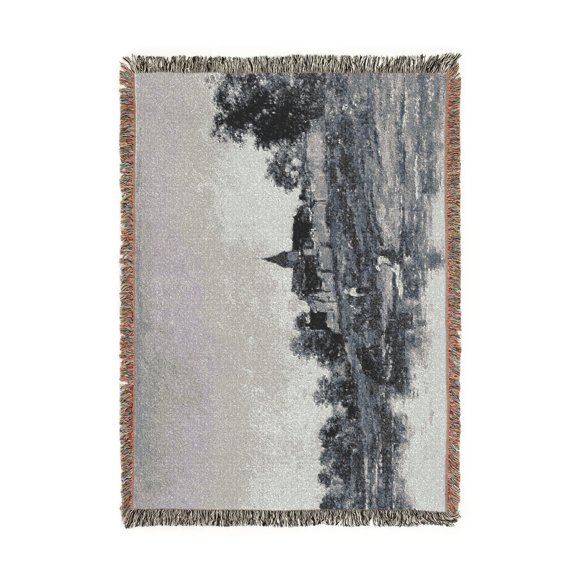 Charles François Daubigny - On the Bank of the Seine at Portejoie | Woven Tapestry Blanket