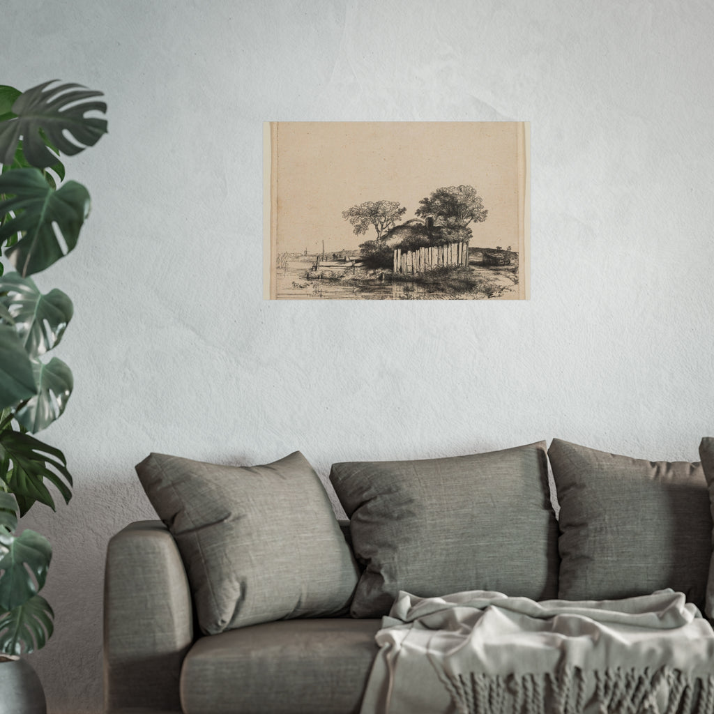 Rembrandt van Rijn - A Cottage with White Paling | Fine Art Poster