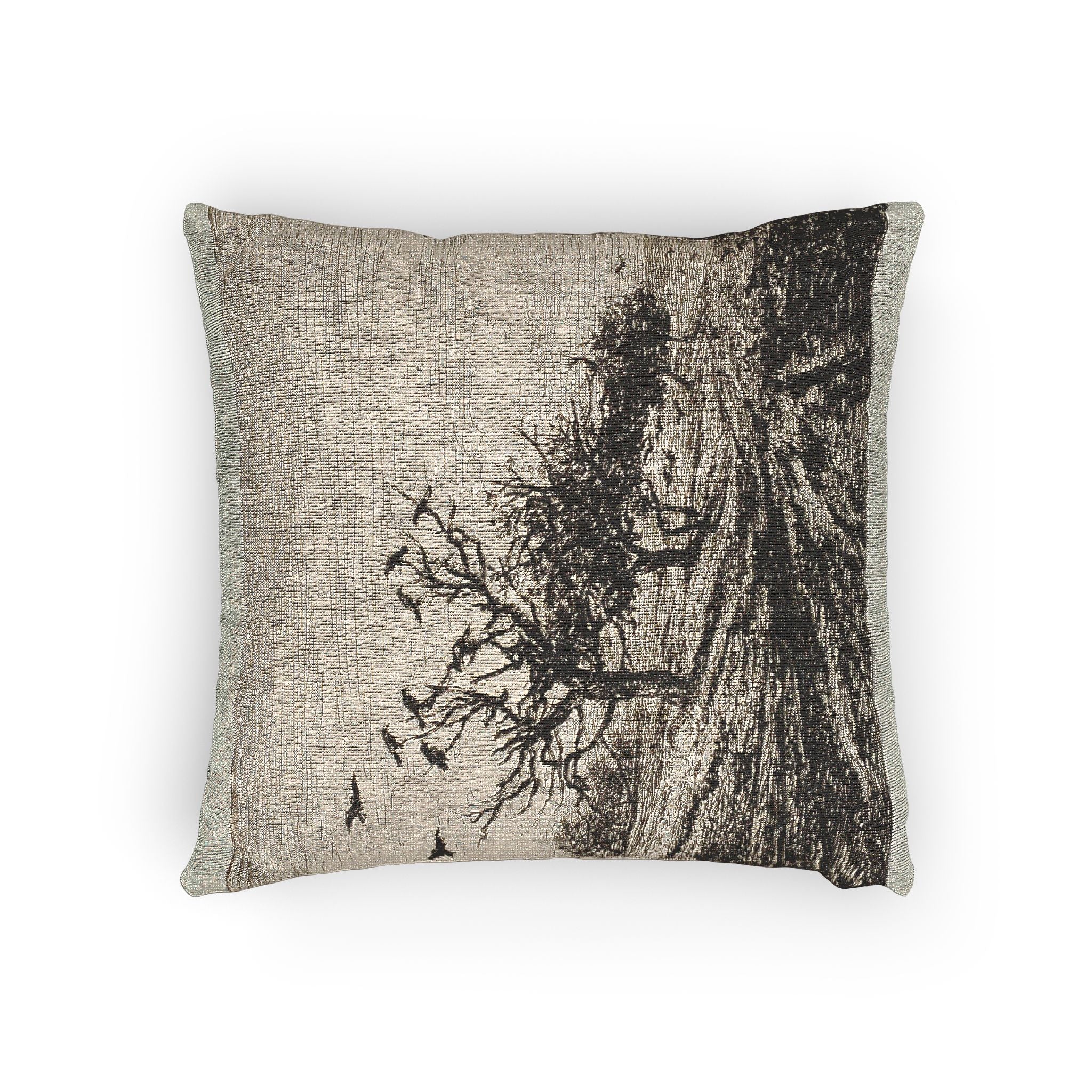 Charles François Daubigny - Crows in a Tree | Woven Pillow