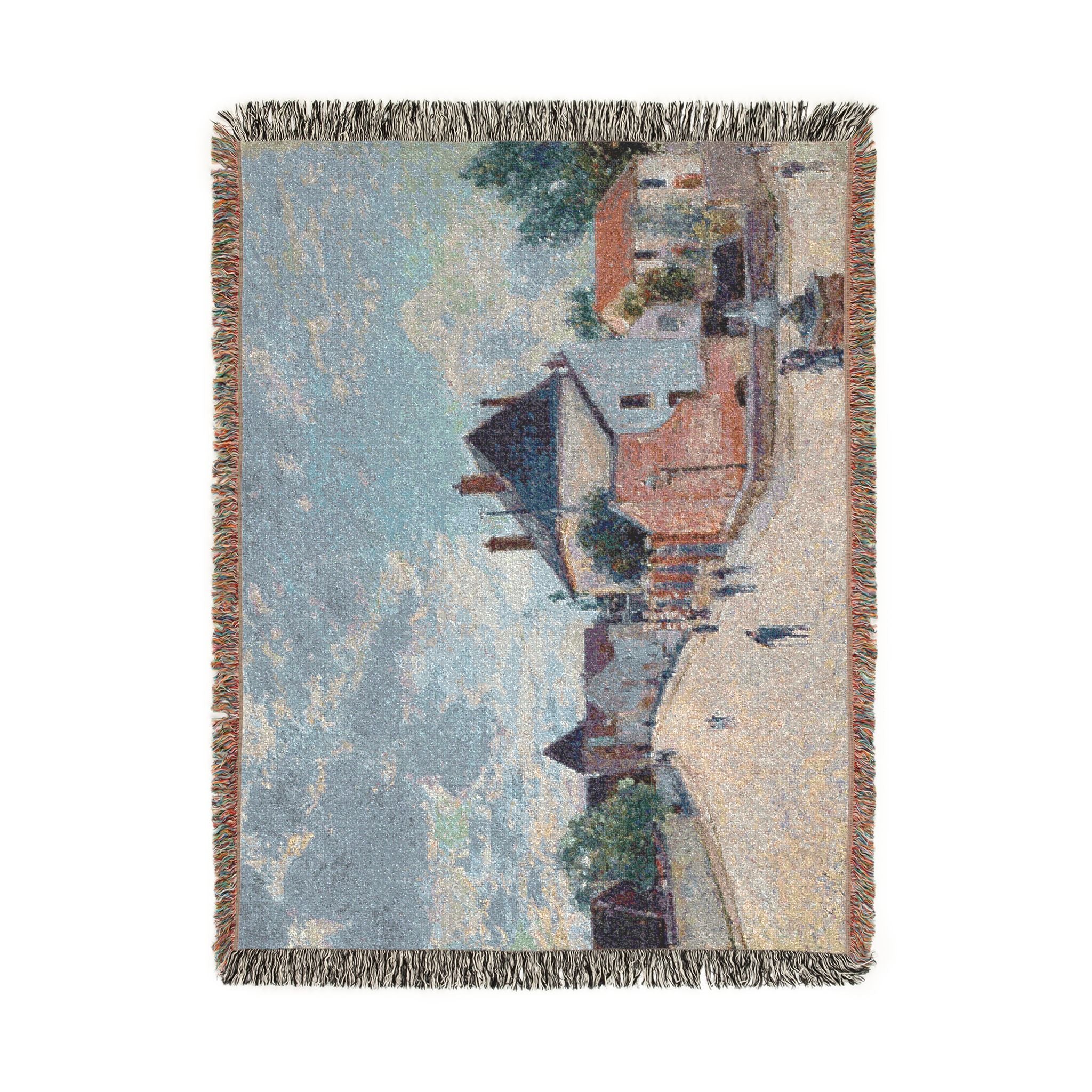 Alfred Sisley - Street in Moret | Woven Tapestry Blanket