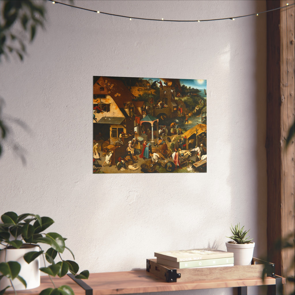 Pieter Brueghel the Elder - The Dutch Proverbs - Google Art Project | Fine Art Poster