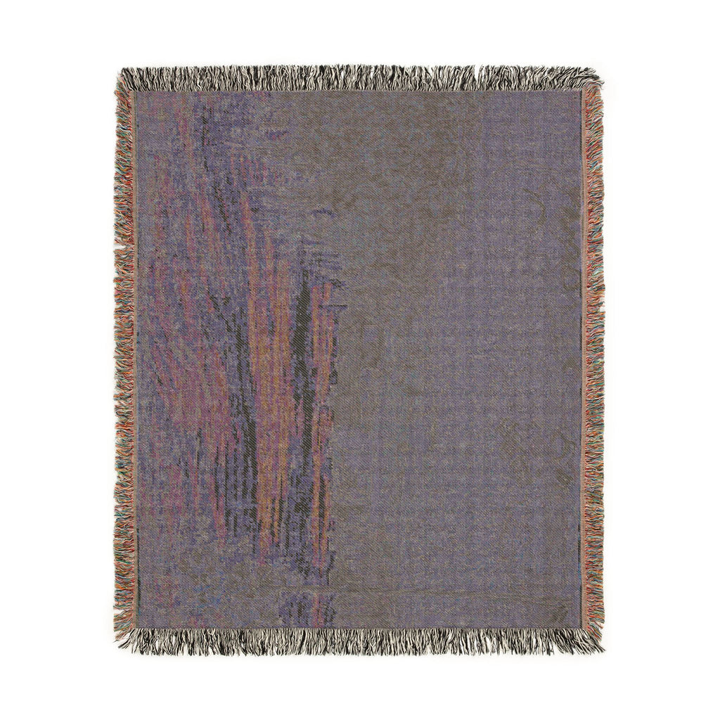 Vincent van Gogh - Cottages with a Woman Working in the Middle Ground | Woven Tapestry Blanket