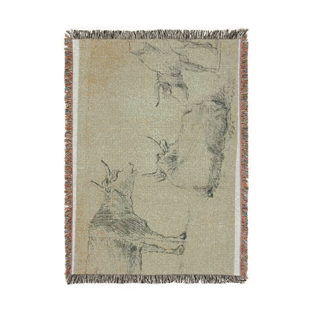 Aelbert Cuyp - Three Sketches of Cows | Woven Tapestry Blanket