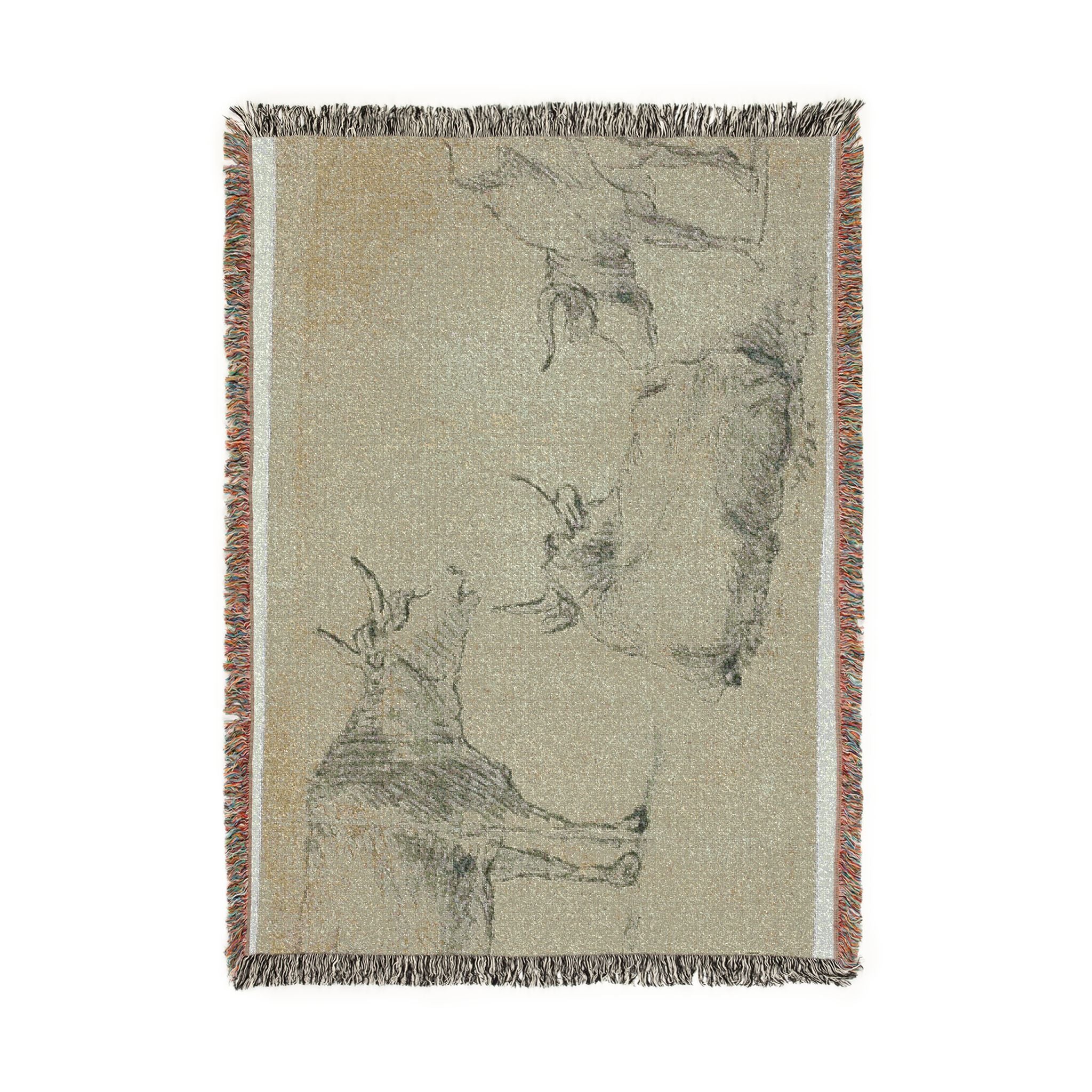 Aelbert Cuyp - Three Sketches of Cows | Woven Tapestry Blanket