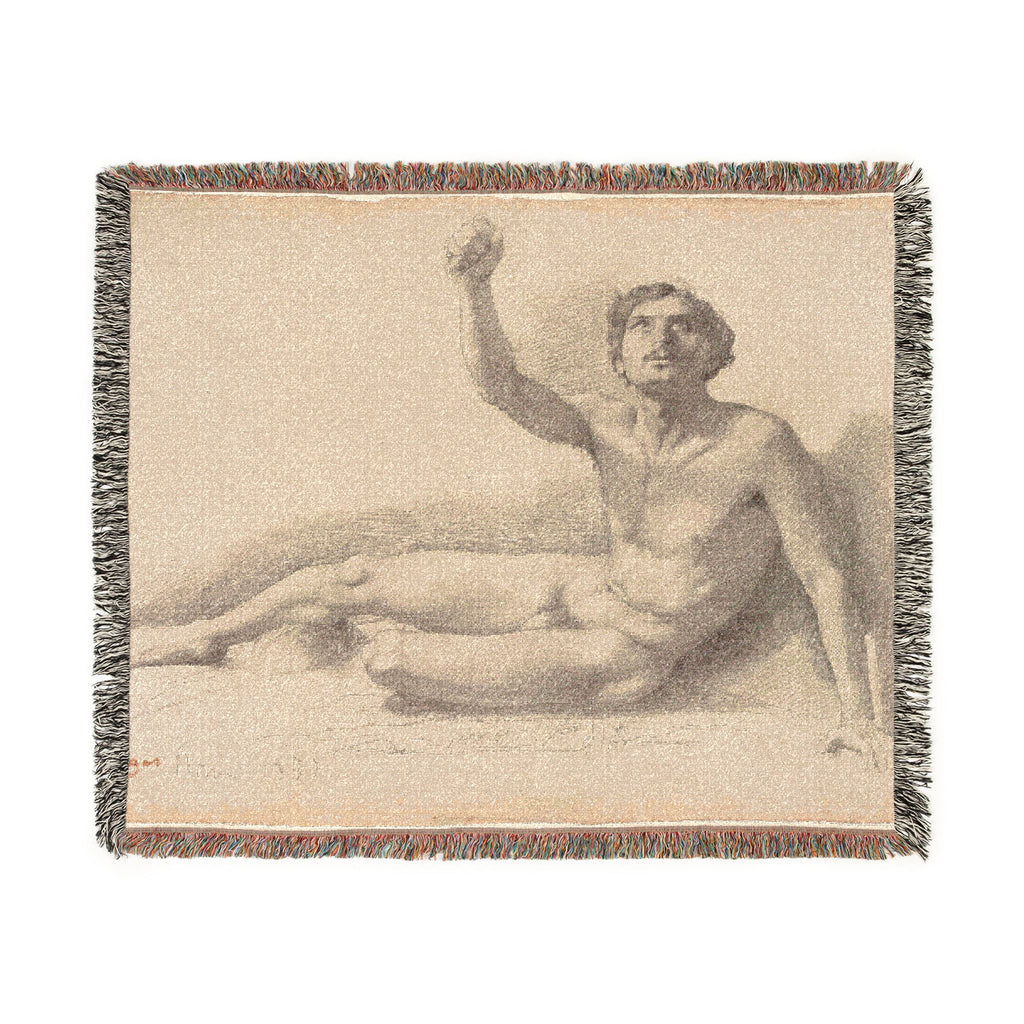 Hilaire Germain Edgar Degas - Study of a Male Nude | Woven Tapestry Blanket