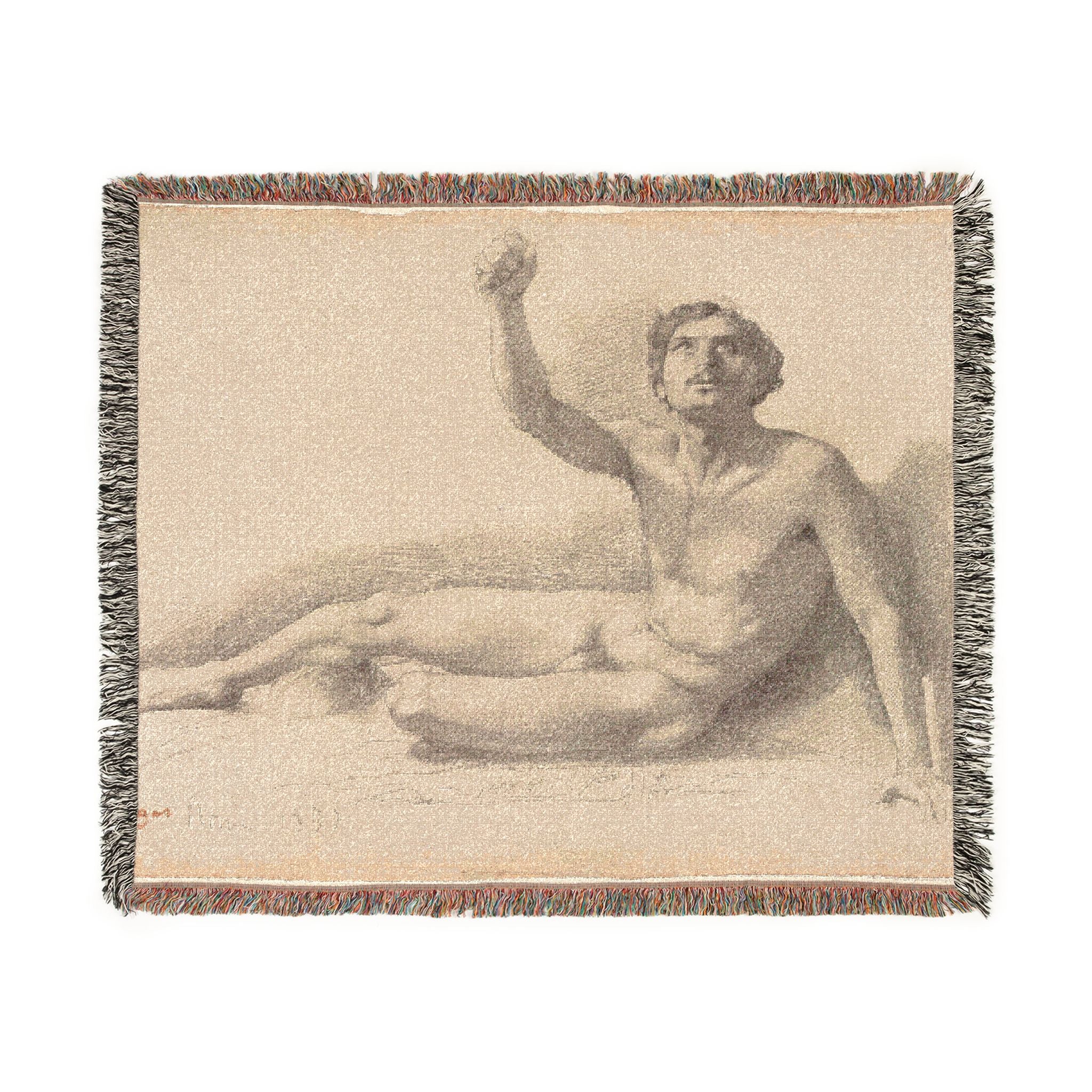 Hilaire Germain Edgar Degas - Study of a Male Nude | Woven Tapestry Blanket