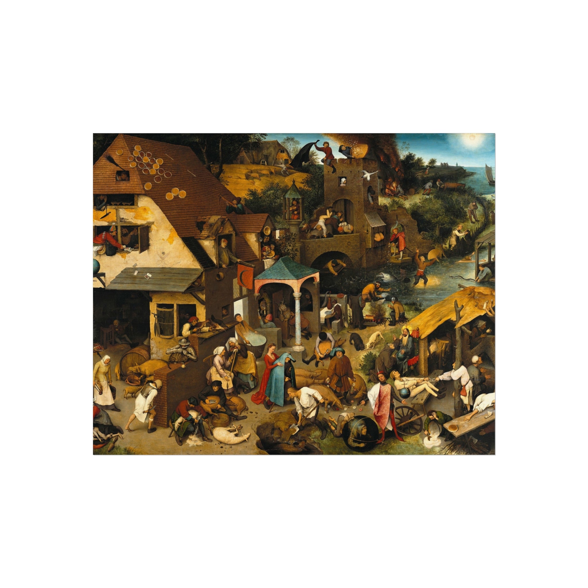 Pieter Brueghel the Elder - The Dutch Proverbs - Google Art Project | Fine Art Poster