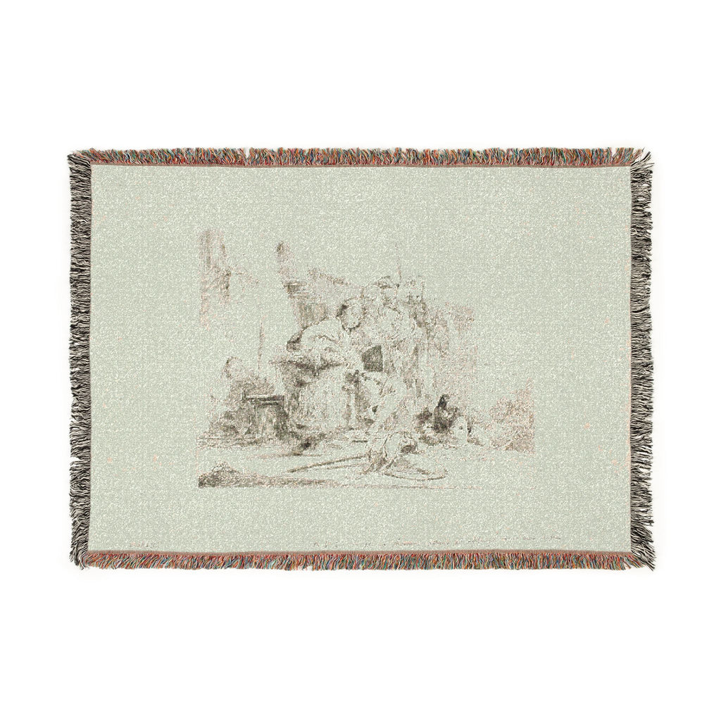 Giovanni Battista Tiepolo - Seated Youth Leaning Against an Urn, from Capricci | Woven Tapestry Blanket