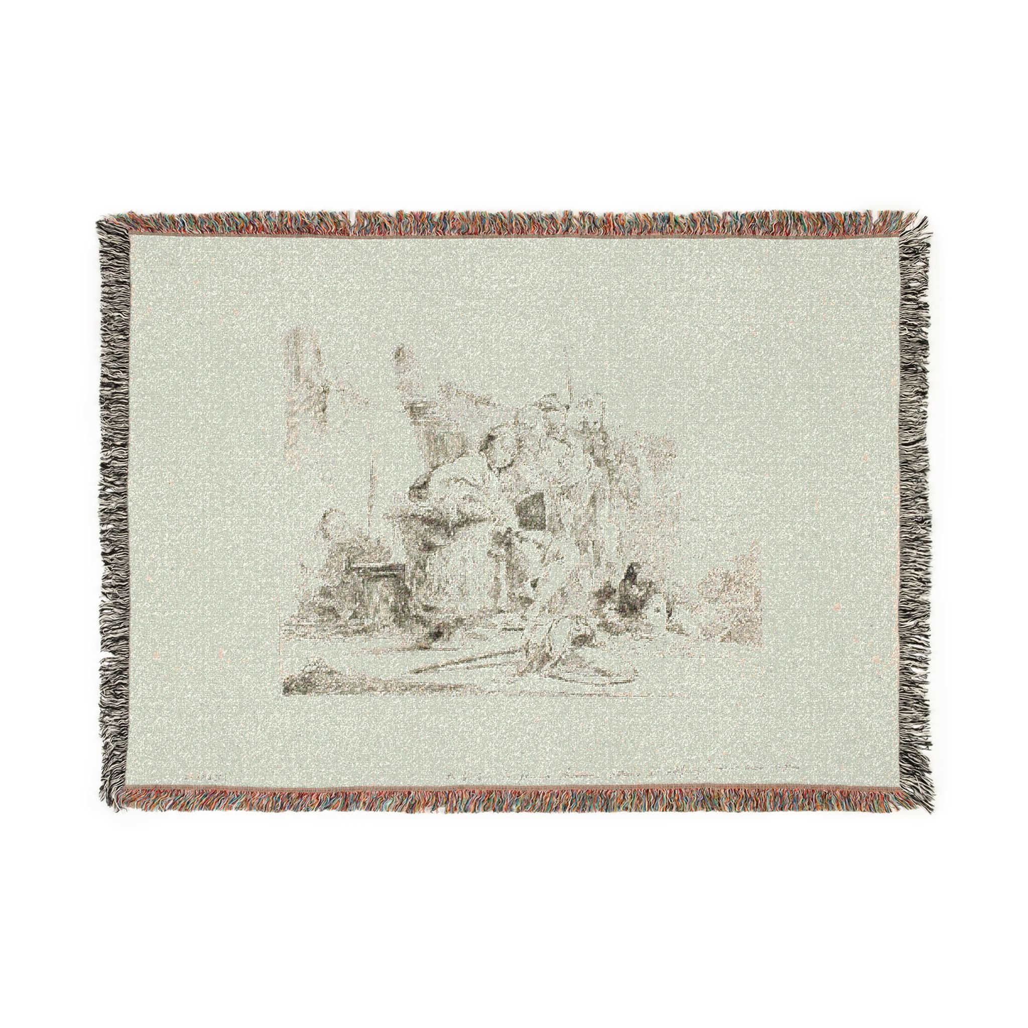 Giovanni Battista Tiepolo - Seated Youth Leaning Against an Urn, from Capricci | Woven Tapestry Blanket