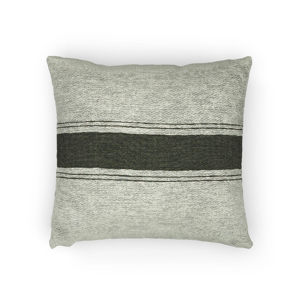 Moss Grain Sack Stripe Woven Pillow