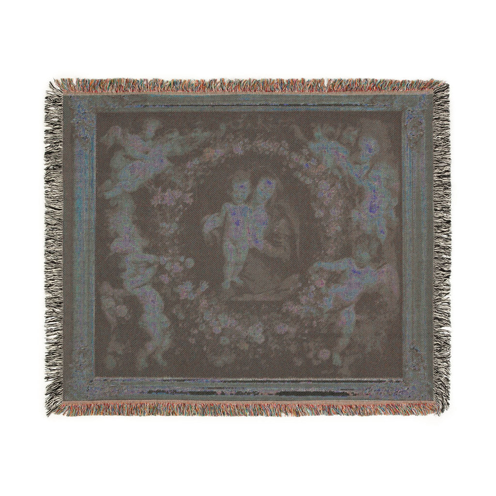 Madonna in a Garland of Flowers - Peter Paul Rubens | Woven Tapestry Blanket