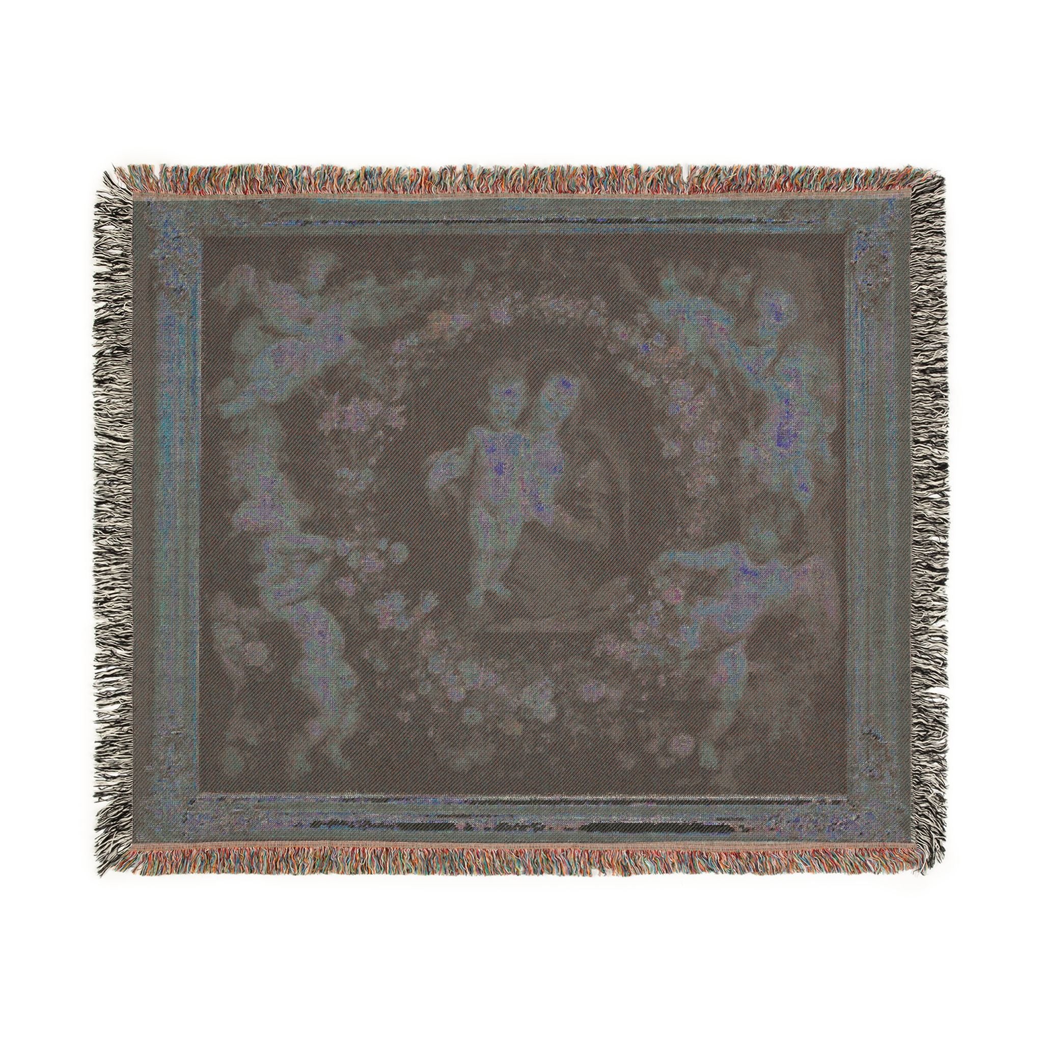 Madonna in a Garland of Flowers - Peter Paul Rubens | Woven Tapestry Blanket