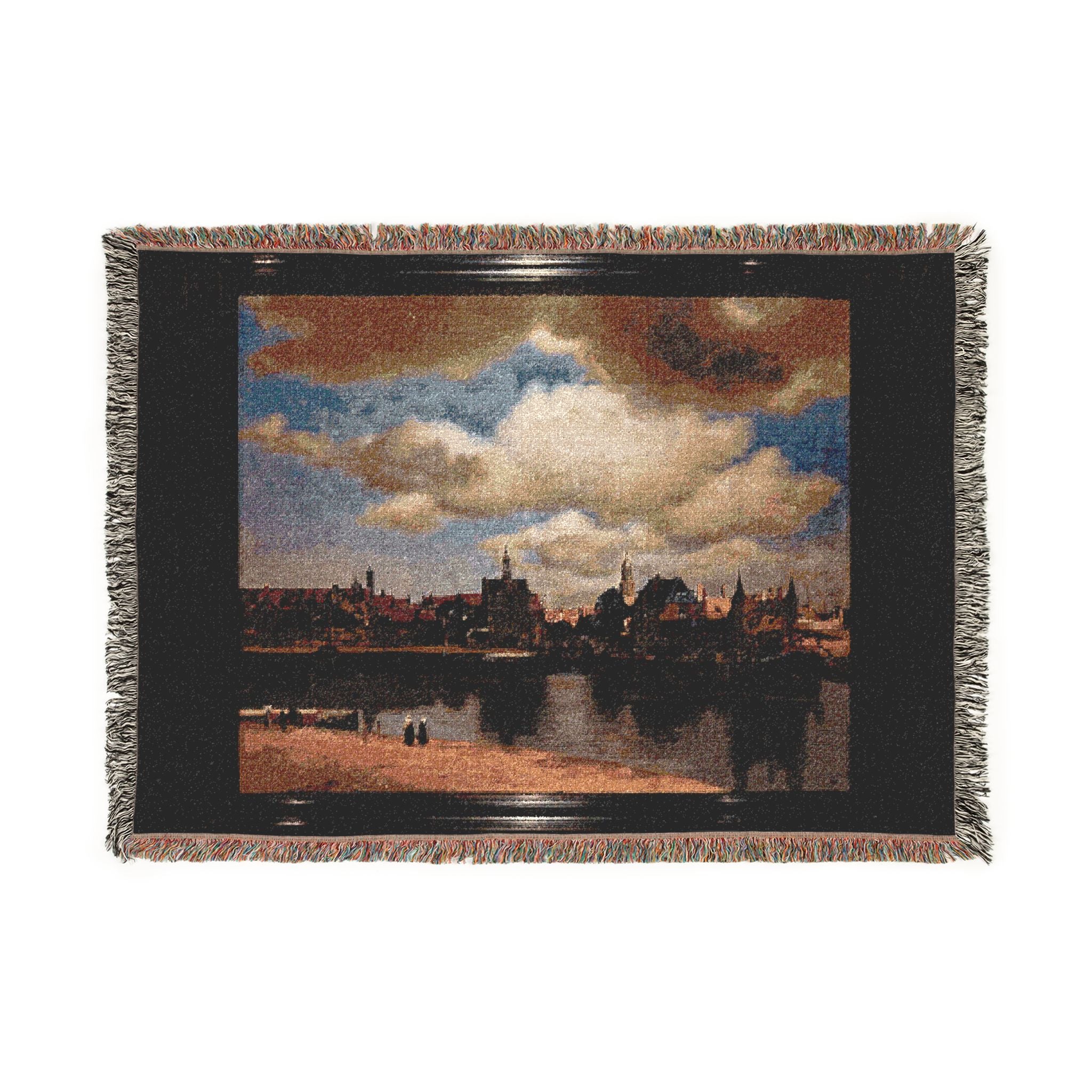 Den Haag - Mauritshuis - Johannes Vermeer (1632-1675) - View of Delft c. 1660-1661 | Woven Tapestry Blanket