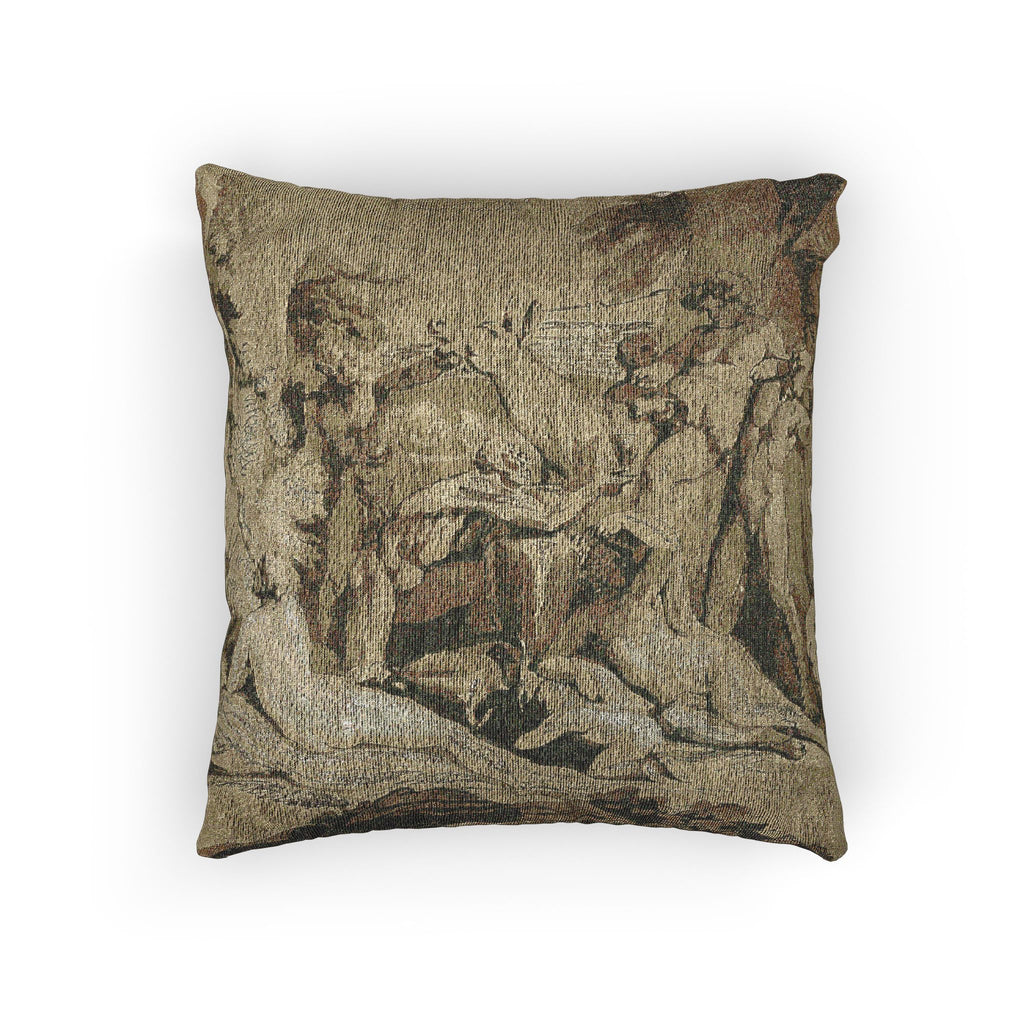 Nicolas Poussin - Drunken Silenus Satyr and Nymphs | Woven Pillow