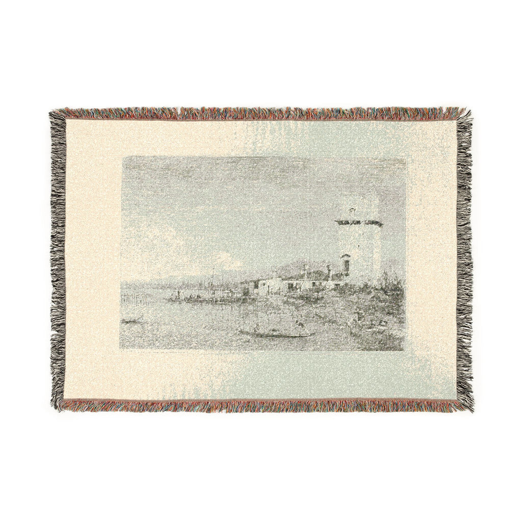 Canaletto - The Tower of Malghera, from Vedute | Woven Tapestry Blanket